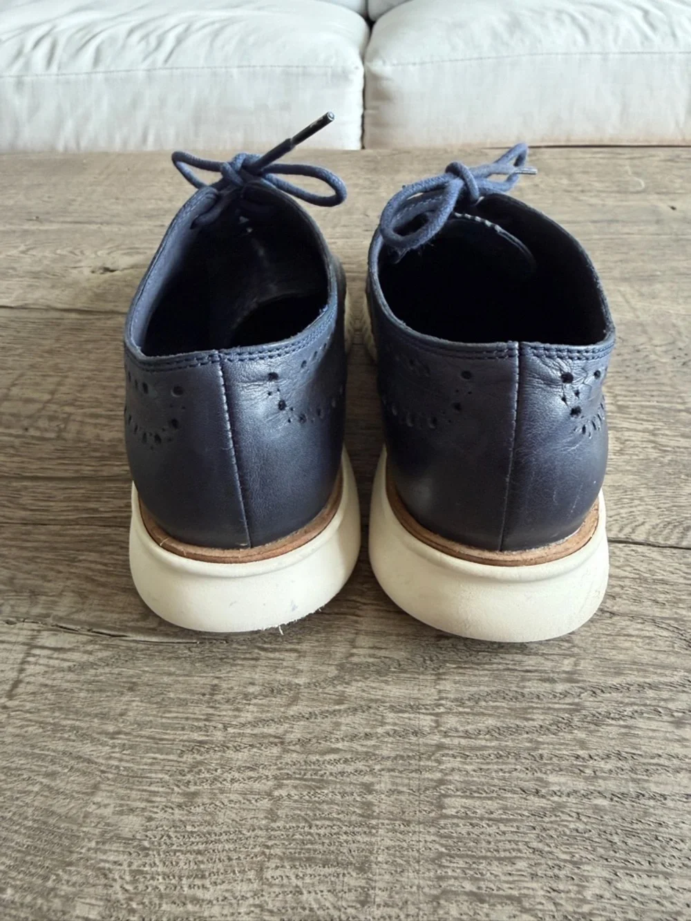 Cole Haan ZeroGrand Wingtip Oxford Navy Leather Shoes Men’s 7.5M - Picture 7 of 15